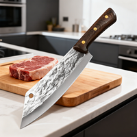 Meilleures ventes de couteau de chef en acier inoxydable couteau de boucher affûté avec logo personnalisé avec étui en cuir pour la cuisine