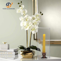 Support de bougie cylindrique en verre transparent avec logo personnalisé, directement de l'usine, pour bougies pilier – Manchon de bougie hurricane