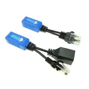 1对2pcs RJ45分离器组合器uPOE电缆套件POE适配器电缆连接器无源电源电缆