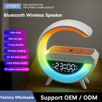 Lampu Meja Nakas RGB Wireless Charger dengan Kontrol APP untuk Speaker Musik Pintar untuk Kamar Tidur