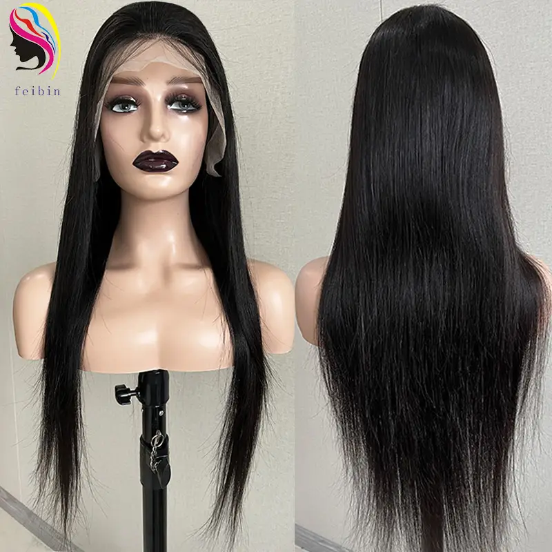 4X4 13X4 13X6 Brasil Peru Lurus Virgin Murah 30 Inci Vendor Rambut Manusia Tanpa Lem Transparan Hd Renda Depan Wig