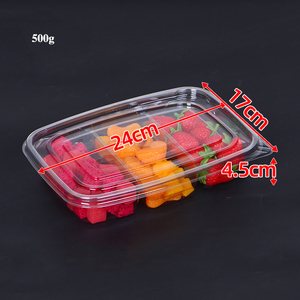Offre Spéciale! 500 pièces/<span class=keywords><strong>lot</strong></span> boîte à fruits en <span class=keywords><strong>plastique</strong></span> transparente 2/3/4 compartiments avec couvercle contenants alimentaires à emporter recyclables et jetables - Product Image 3