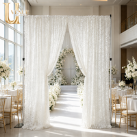 Uvenue ANNIELU Rideaux de fond en maille à sequins blancs simples pour décoration de mariage et de fête Livraison rapide