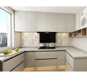 Tủ Bếp Thiết Kế Hiện Đại Đơn Giản Công Nghiệp Tối Giản Trang Trại Ven Biển Phong Cách MDF Bảng Melamine Đặt Tủ Tường - Product Image 1