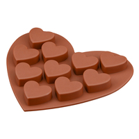 SILIKOLOVE Fabrik 10-fach Herzförmige Form für Fondant, Schokolade, Eis, Pudding, Kuchendekoration, Seife und Harz