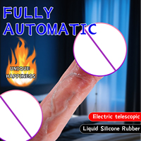 Beheizbarer Teleskop-Elektro-Dildo aus Flüssigsilikon USB-Aufladbar Fernbedienung Multi-Vibration IPX5 Wasserdicht Latexfrei