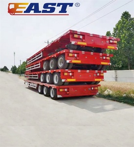 Đông Phẳng Xe Tải Nền Tảng <span class=keywords><strong>Semitrailer</strong></span> 20 Feet 40ft <span class=keywords><strong>Container</strong></span> Phẳng Bán Trailer 3 Trục 40Feet Phẳng Trailer - Product Image 4