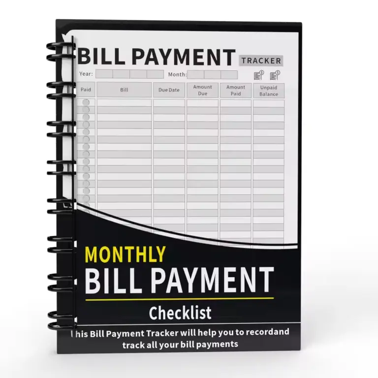 Cuaderno de seguimiento de facturas personalizado mensual para realizar un seguimiento de sus gastos personales planificador financiero de presupuesto organizador de lista de verificación de pagos