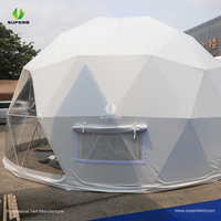 Tente dôme igloo transparente en PVC gonflable imperméable pour hôtel en plein air avec salle de bain