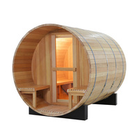 Tradisional Modern 3-4 orang luar ruangan kabin Sauna besar kompor uap pemanas kayu cemara Hemlock ruang Sauna