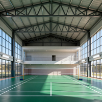 Aula olahraga struktur baja prefabrikasi untuk lapangan kebugaran konstruksi Pickleball & lapangan tenis Paddle untuk vila