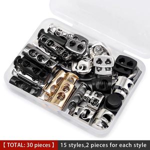 Pcs Styles Alloy <b>Toggle</b> Stoppers Single Double Hole Spring Loaded Stop Sliding Cord Fastener Locks <b>Buttons</b> For Backpacks Shoelac - Product Image 2