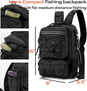 Nouveau Voyage Rod Stockage Sac à dos Tackle Box avec 2 porte-cannes pour la pêche - sacs et boîtes de rangement - Product Image 5
