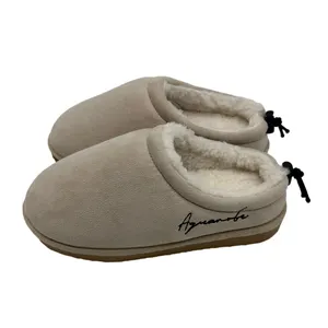 Pantofole sfocate OEM pantofole da casa foderate in pile di peluche simili alla lana in Memory Foam calde scarpe da esterno per interni antiscivolo