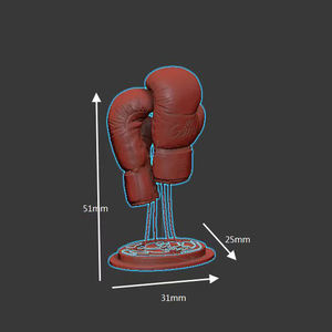 Nuevos Diseños de Esculturas de Fibra de Vidrio Hechas a Medida, Guantes de Boxeo de Resina para Decoración de Mesa, Escultura Plateada - Product Image 2