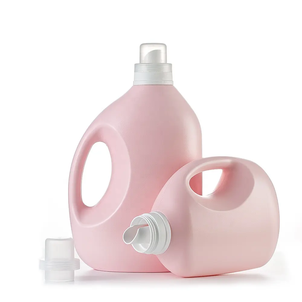 गर्म बिक्री hdpe 2.5l गुलाबी खाली कपड़े नरम कपड़े नरम तरल कपड़े धोने डिटर्जेंट प्लास्टिक पैकेजिंग बोतल