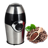 Nouvelle machine à café électrique portable en acier inoxydable de 50g 200w avec moulin à grains de café visible, machine à 2 lames QL-005 pour usage domestique