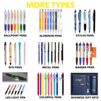 Autocollants PVC de la série de dessins animés créatifs, stylo à bille à bouton-poussoir multicolores DIY, logo personnalisé