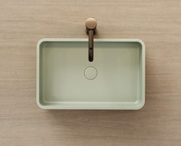 Évier de comptoir en béton MOHOM, design coréen moderne, bac rectangulaire, capacité de 16 L, résistant à l'eau, écologique, RFID, facile à nettoyer