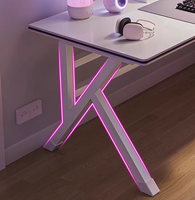 Bureau d'ordinateur de bureau, table de gaming et d'e-sport pour streaming en direct, idéal pour chambre de dortoir, location, maison, chambre à coucher, petit espace, bureau d'étude ou de travail