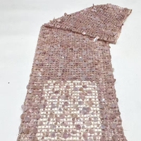 Nouvelle Collection 2025 – Tissu en Dentelle Perlée Dorée avec Perles et Paillettes pour Robe de Soirée Femme