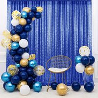 Grands rideaux de fond à paillettes bleues personnalisés pour les fêtes de mariage, anniversaire, mariage et salons professionnels