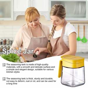 High Borosilicate Glass Condiment Kitchen Storage 300ml <b>Spice</b> Container Sugar Salt Pepper Herbs Seasoning <b>Jar</b> With Spoon & Lid - Product Image 6