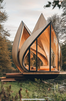 Maison Capsule Spatiale de Luxe 2026 |   Maison mobile entièrement préfabriquée avec toit en A et lucarne panoramique en verre