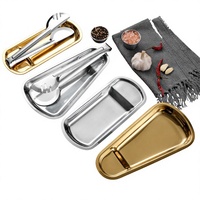 Support de rangement en acier inoxydable 201 poli en forme d'éventail pour ustensiles de cuisine, plateau à pinces alimentaires, support à couverts pour buffet, plateau à collations
