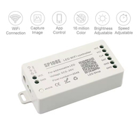 Contrôleur LED RGB intelligent TUYA SP108E avec application mobile et variateur Wi-Fi et télécommande colorée jusqu'à 2048 pixels, charge maximale 3W