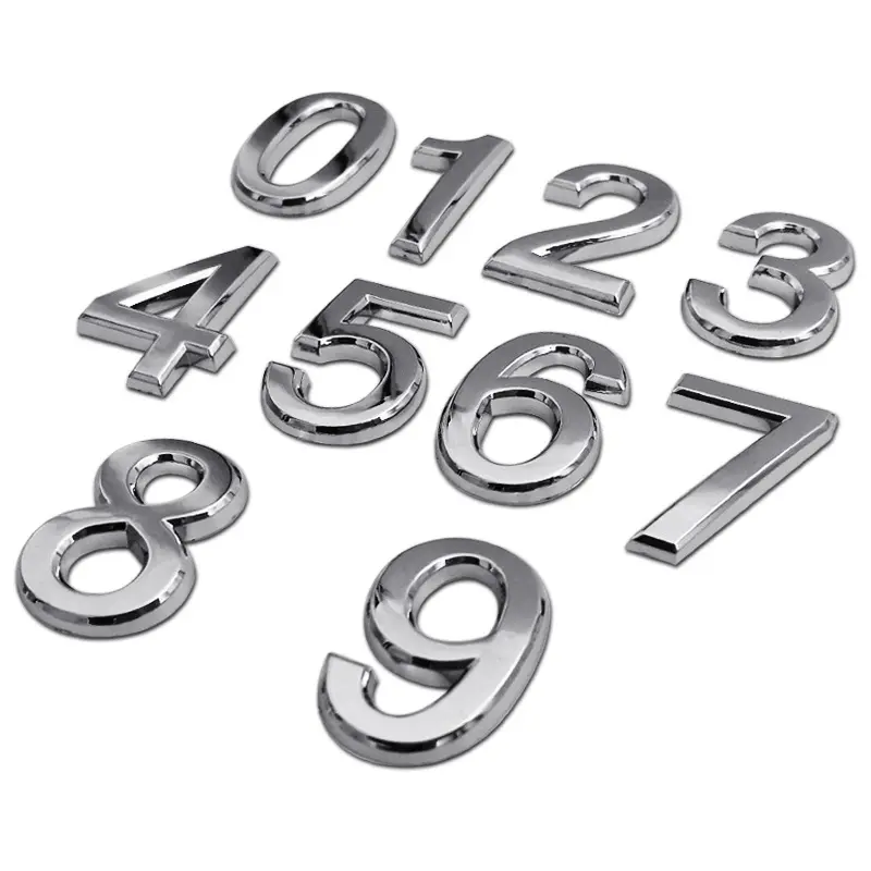 Custom Electroplate Chrome Silver 3d Abs Letters Number Car Emblem Badge Logo For Car Body Decoration