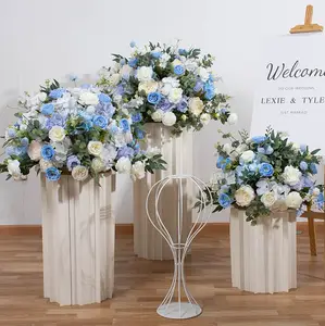 Синий стол для свадебного стола искусственные цветы