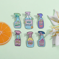 Al por mayor: Pines de solapa de esmalte metálico coloridos, con diseños de amor, ansiedad, spray, dibujos animados y creativos, personalizados para decoración de mochilas y sombreros