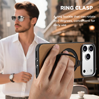 Étui de téléphone antichoc avec support magnétique rotatif à texture triangulaire en PU, personnalisé, directement de l'usine OEM/ODM, pour la série Apple