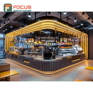 Vitrine à café illuminée avec façade en verre transparent, espace de présentation pour grains de café, vitrine à café - Product Image 6