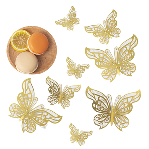 Juego de 4 Adornos de Pastel de Mariposa Acrílica 3D para Decoración de Pasteles de Ramadán y Eid - Product Image 4