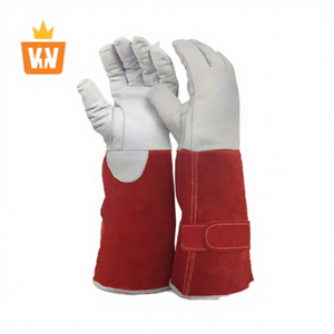 Gants de soudage en cuir Tig pour travaux quotidiens, anti-chaleur, ignifuges, avec poignet tricoté, 16 pouces, haute qualité - Product Image 1