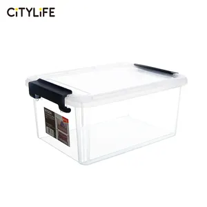 Citylife-caja de almacenamiento de plástico transparente, contenedor con tapas, multiusos, Industrial, 25L, 70 L, 150l, Extra grande