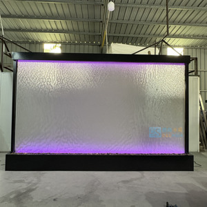 <strong>Large</strong> Rectangle Mesh Water Wall <strong>Fountain</strong> #304 Stainless Steel LED Lighting Garden Floor Standing Modern Design - Product Image 1
