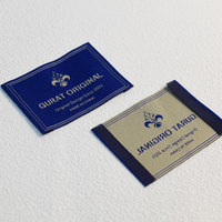 Étiquettes de vêtements personnalisées en polyester écologique tissé pour marque privée avec service de conception gratuit