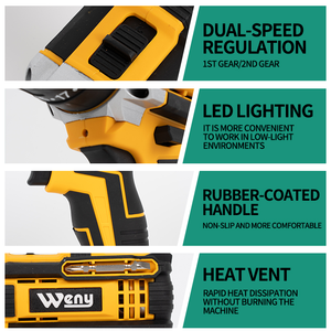 Kit de perceuse sans fil 21V, deux batteries Li-Ion 1.3AH, chargeur rapide, perceuse 3/8'', embrayage 24 positions, éclairage de travail LED, vitesse variable - Product Image 4