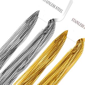 Asonsteel all'ingrosso 10 pz/lotto in oro 2mm di collegamento <span class=keywords><strong>Rolo</strong></span> catene di serpente 45cm,50cm,55cm,60cm catene di gioielli di moda - Product Image 3
