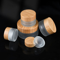 Capuchons à vis en bambou ou en bois imitant, 50 pièces, en verre, pour soins de la peau, 5g 10g 15g 20g 30g 50g 100g, vente en gros
