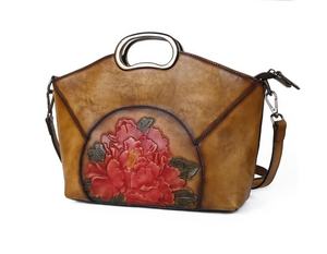 Sac à main pour femmes et filles en cuir de vache véritable, sac à bandoulière tendance, sacs à poignée supérieure, sacs fourre-tout rétro - Product Image 1