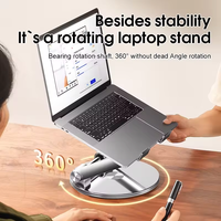Nouvel arrivage en alliage d'aluminium 360 Rotation pour ordinateur portable pliable Portable ventilé support pour ordinateur portable pour le bureau et la chambre