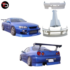 ชุดแต่งรอบคันแบบ URAS Type 4 สำหรับ <span class=keywords><strong>Skyline</strong></span> <span class=keywords><strong>R34</strong></span> GTT 2 ประตู <span class=keywords><strong>ราคา</strong></span>โรงงาน ประกอบด้วยกันชนหน้า กันชนหลัง และสเกิร์ตข้าง - Product Image 1
