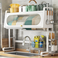 Étagère de rangement de cuisine écologique la plus vendue, égouttoir à vaisselle, égouttoir enroulable avec armoire, outils multifonctions
