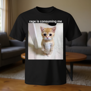 Camiseta Rage Is Consuming Me Cat para mujer, talla pequeña - Product Image 3