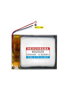 3,7 V 250mAh 602025 3 cables NTC 10K batería de polímero de iones de litio para reloj inteligente TWS auricular altavoz MP3 auricular T248 - Product Image 2