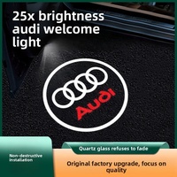 Nouvelle plaque signalétique LED avec logo, éclairage de bienvenue à projection 4 anneaux, 12V, 5W, pour voitures Audi A3/A4L/A5L/A6L/Q2L/Q3/Q5L
